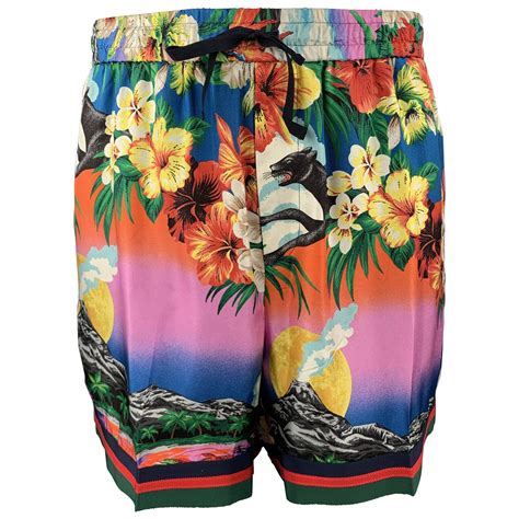 gucci logo print shorts|Gucci shorts colorful.